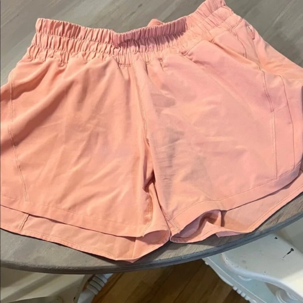 Lululemon Track That Mid Rise 5” Shorts in Pink Puff